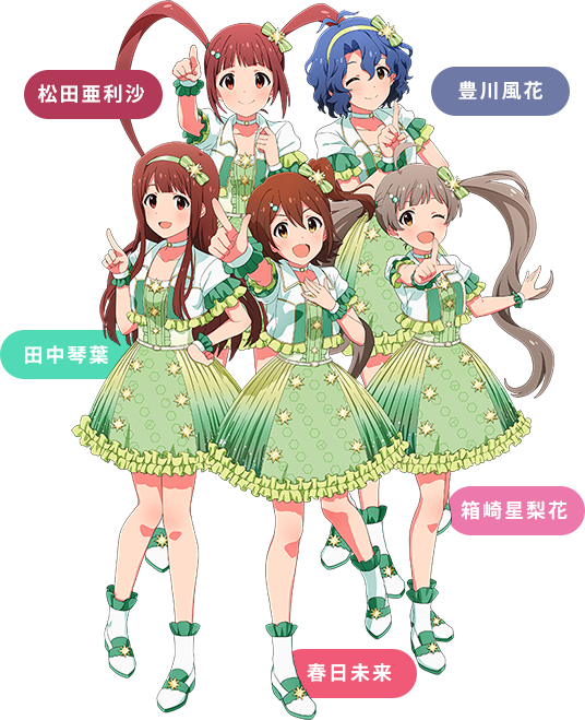 765プロダクション所属アイドルのStarlight Melodyより春日未来、田中琴葉、豊川風花、松田亜利沙、箱崎星梨花と共同開発