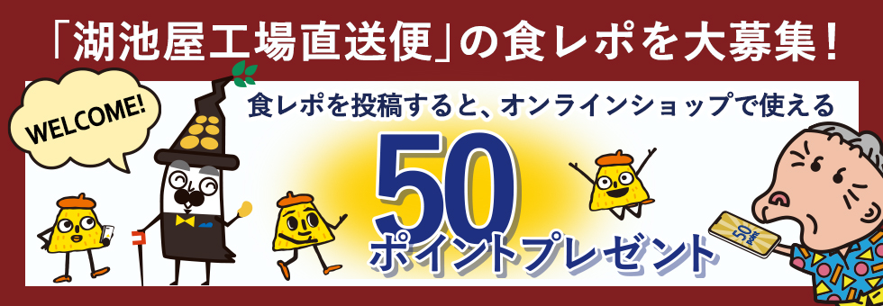 湖池屋工場直送便の食レポを大募集！