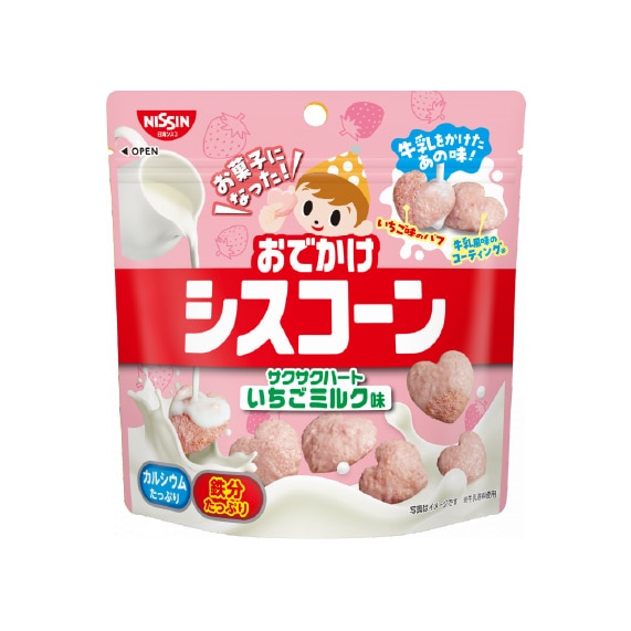 おでかけシスコーン　サクサクハート　いちごミルク味