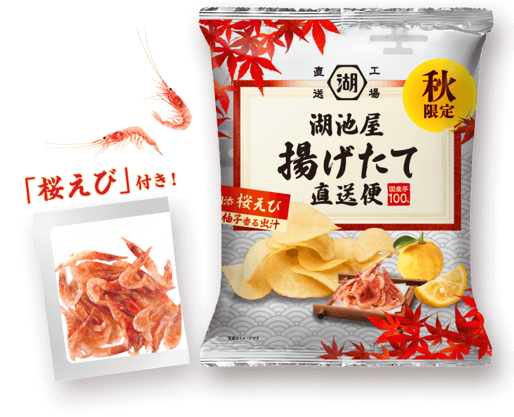 湖池屋 秋の揚げたて直送便 柚子香る出汁 「桜えび」付き!