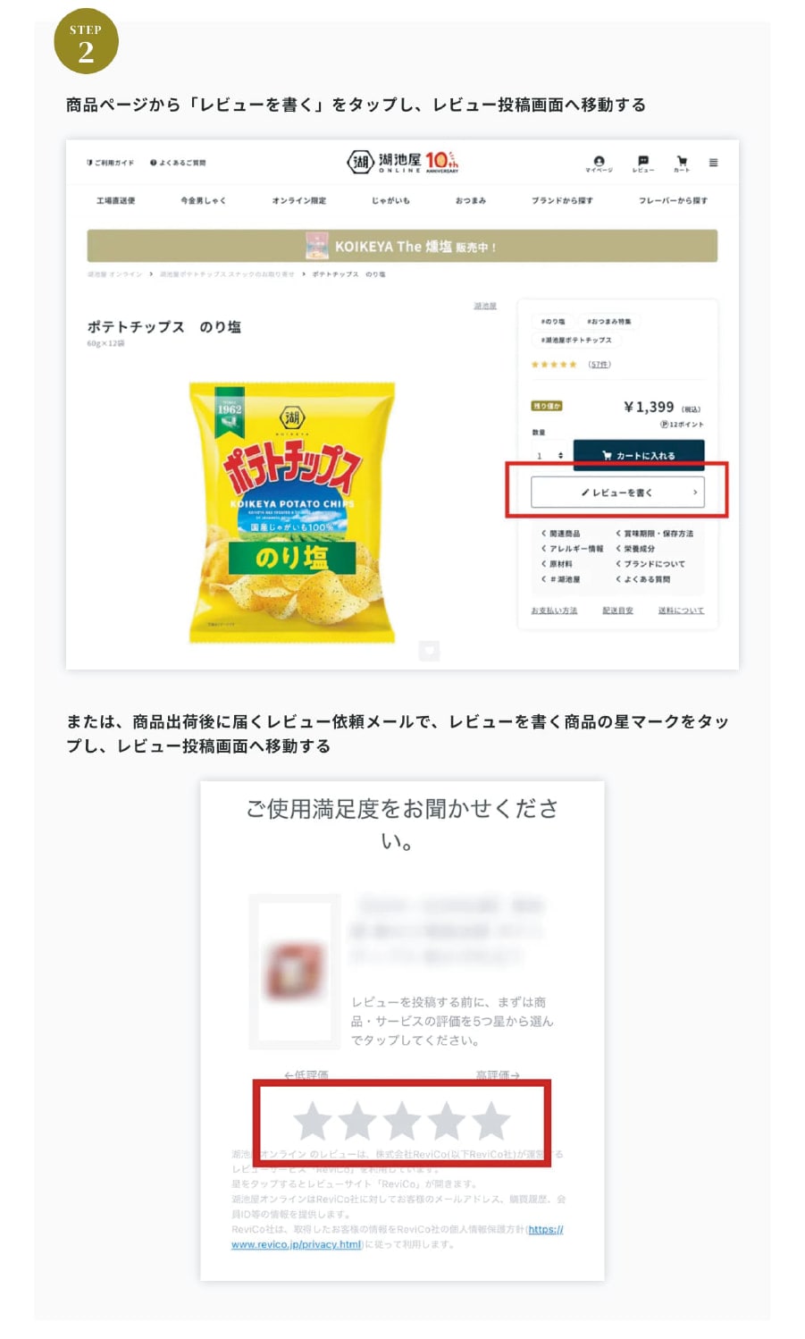 レビュー投稿方法