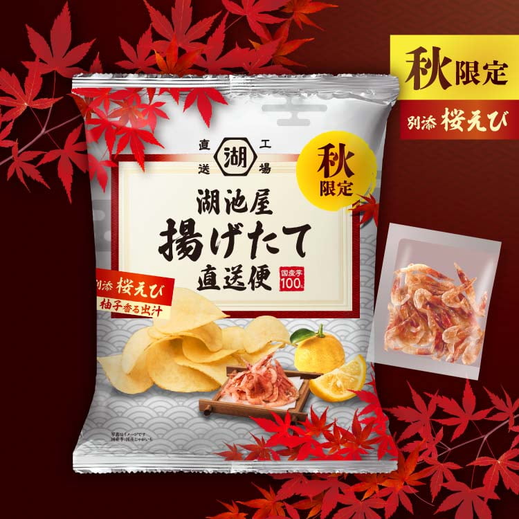 湖池屋　秋の揚げたて直送便　ポテトチップス 柚子香る出汁